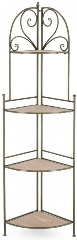 Etajera de colt cu patru rafturi, verde, Guenda, Yes