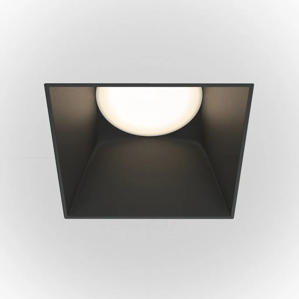 Spot incastrabil design tehnic Share alb, negru 7,5x7,5cm
