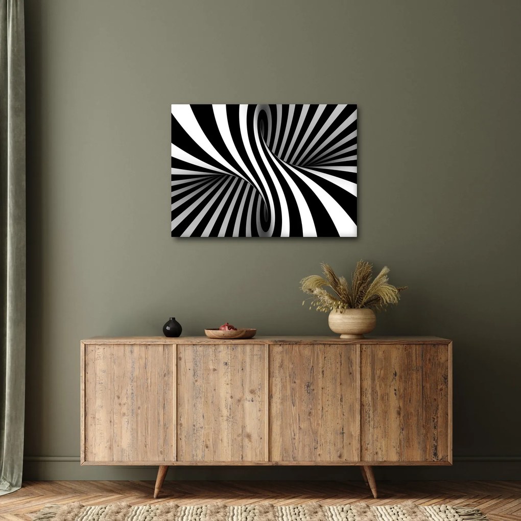 Tablou abstract cu dungi de zebră (70x50 cm)