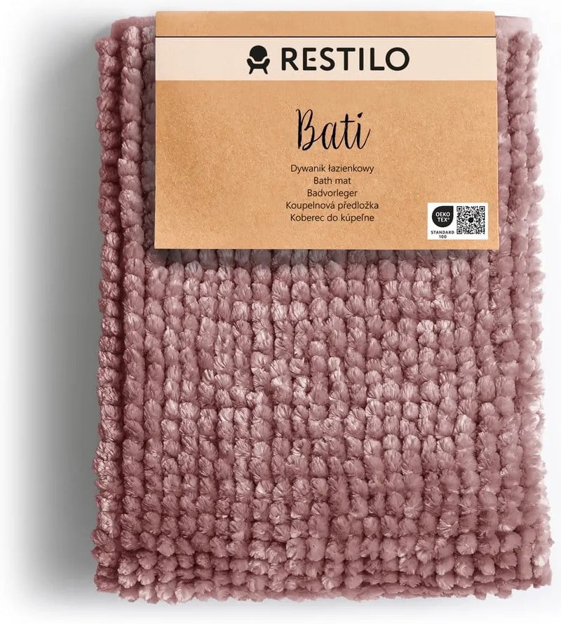 Covoraș de baie roz 60x90 cm Bati – Restilo
