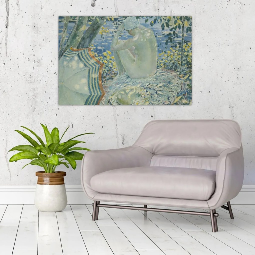 Tablou - Frederick Carl Frieseke, On the Bank, reproducere (90x60 cm)