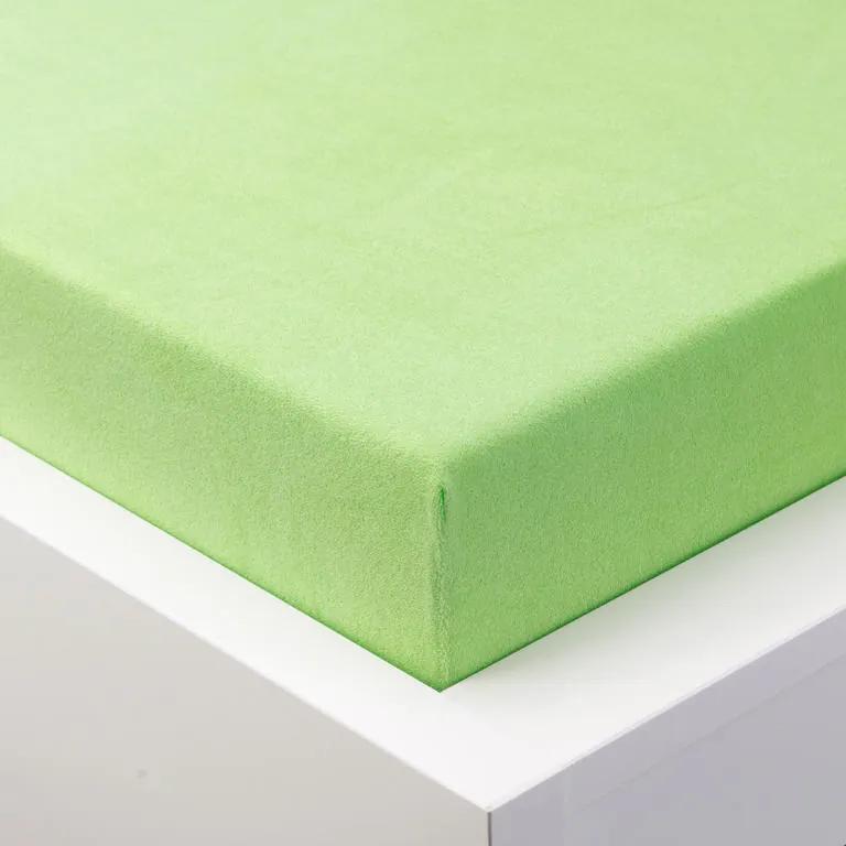 Cearşaf cu elastic frotir EXCLUSIVE de culoare verde măr pat simplu 2 buc