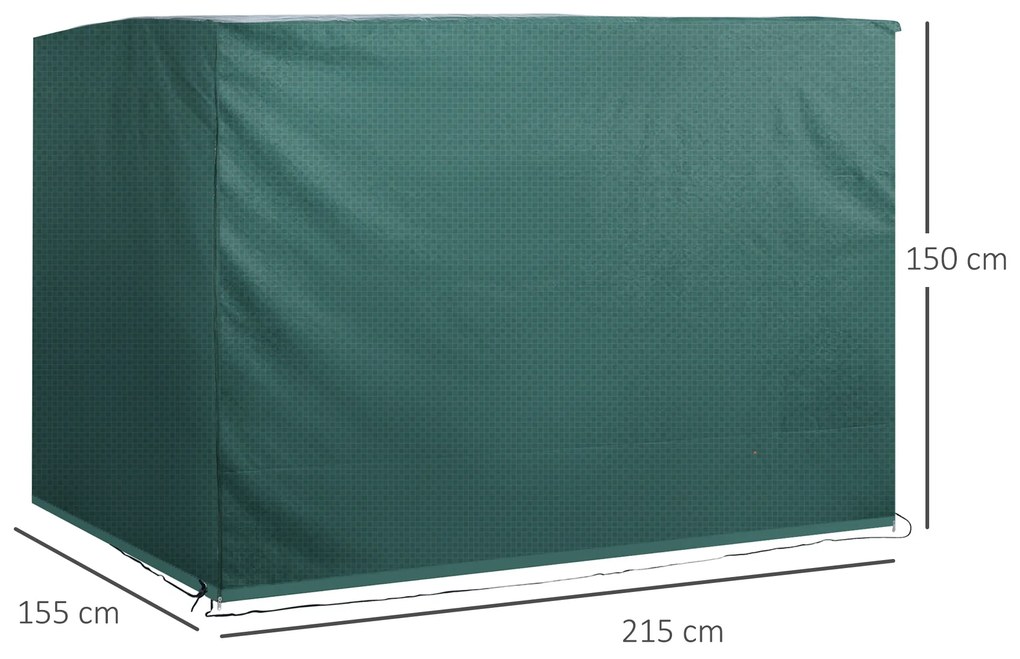 Prelata de Acoperit Mobilier de Extern Outsunny, Impermeabil, PE, Verde,215x155x150cm | Aosom Romania