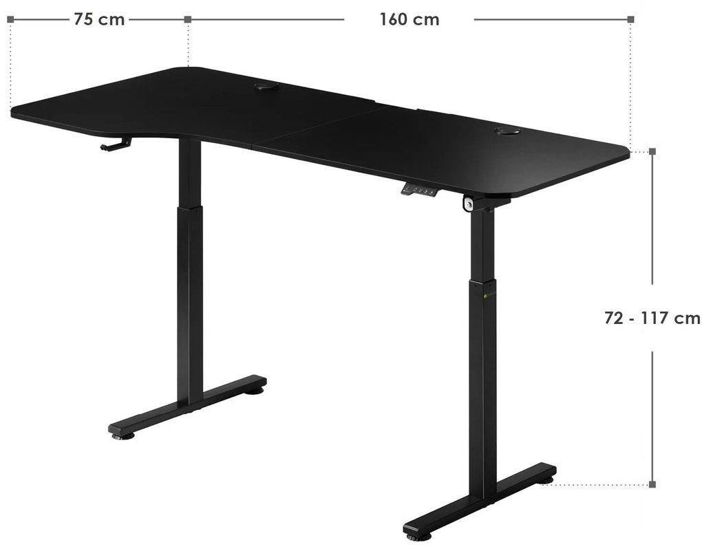 Jusky Masa de birou 160x75cm - neagra