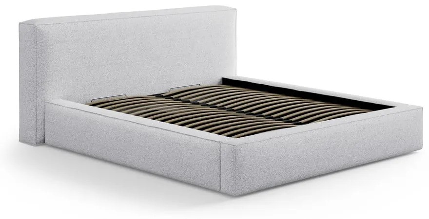 Tăblie de pat gri deschis tapițată 229x100 cm Olivia – Micadoni