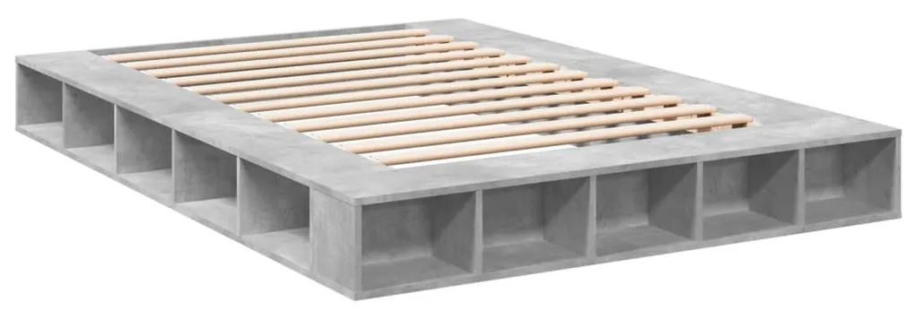 3280471 vidaXL Cadru de pat, gri beton, 150x200 cm, lemn prelucrat
