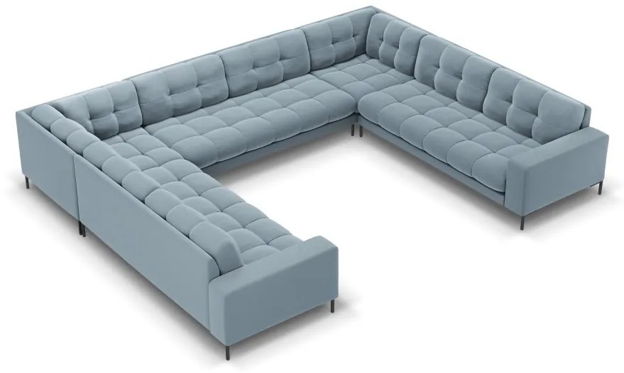 Coltar 9 locuri Bali velvet/picioare negre – L327 x l256 x h75