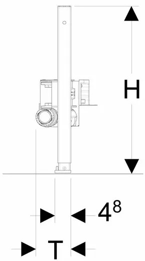 Rigola pentru dus cu scurgere in perete Geberit Duofix 500 mm pentru pardoseli 65-90 mm