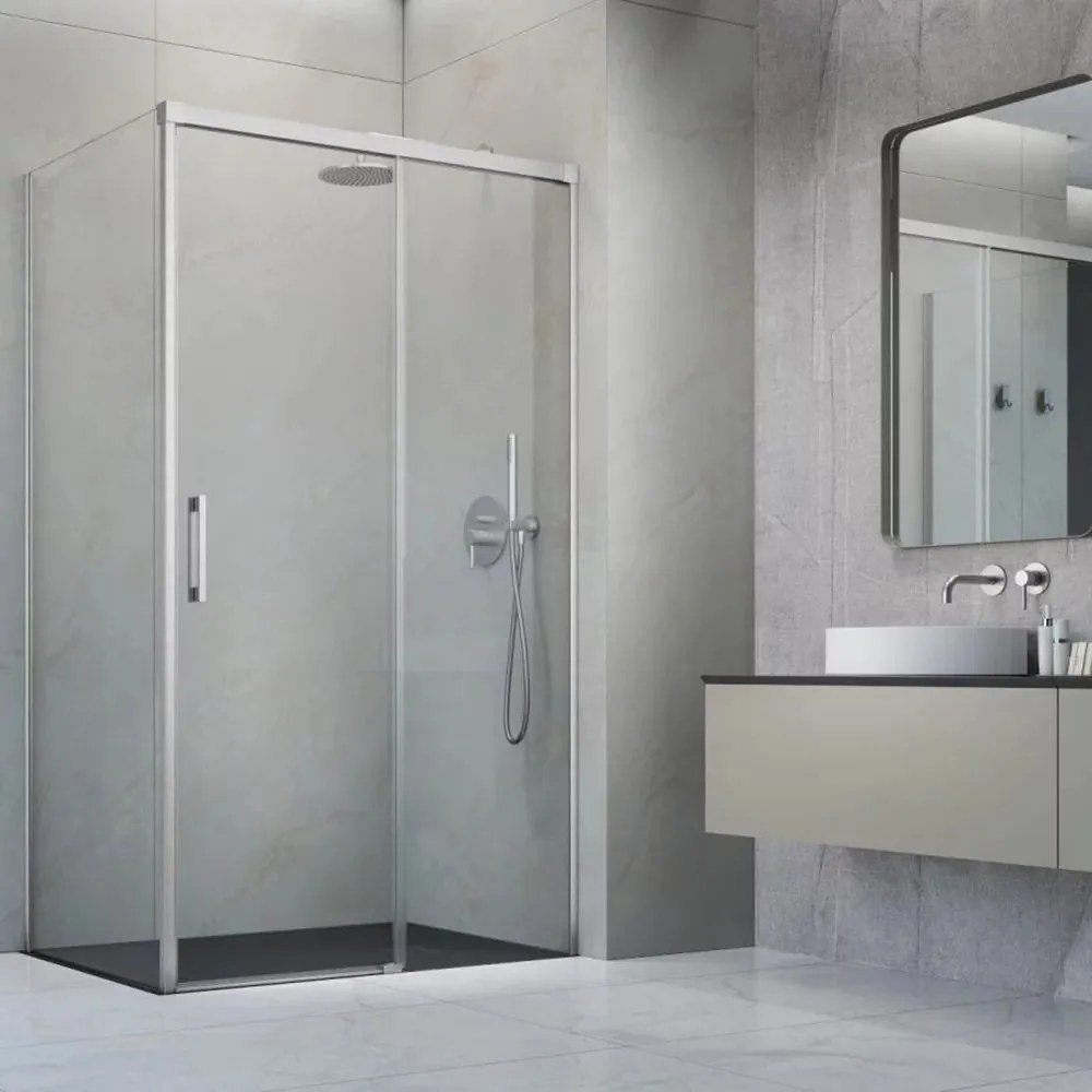 Perete lateral stanga Radaway Idea KDJ 70 cm finisaj nichel periat-transparent sticla 6 mm