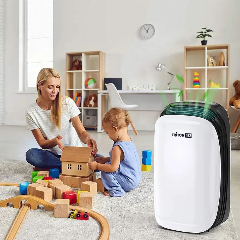 Dezumidificator Attractive TRITON 10, 175W, 1.8 L, 10l/24h, R290, Timer, Dezghetare automata, Senzor de umiditate, Alb/Negru