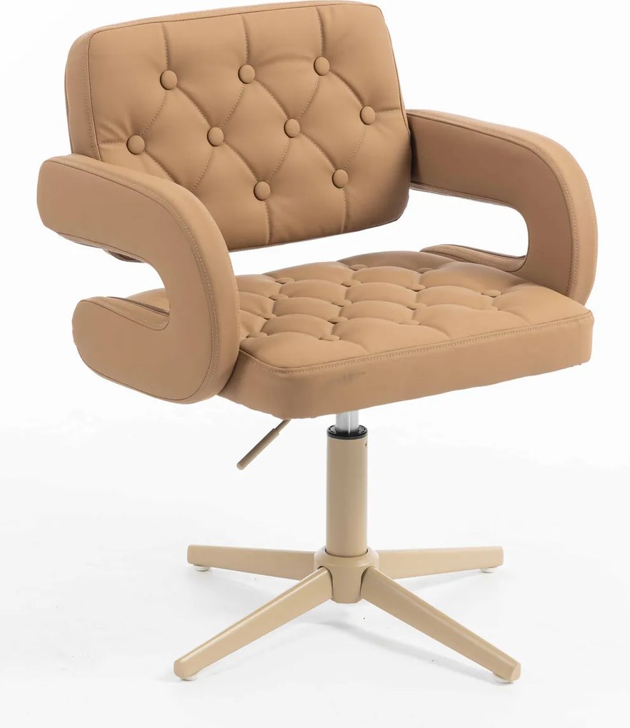 HR8403CROSS Scaun Caramel Piele Ecologica Premium Soft cu Bază Crem