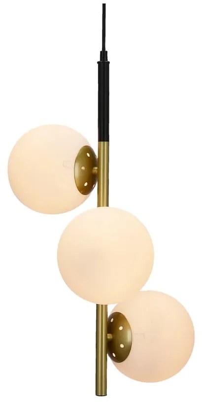 Lustră aurie cu abajur din sticlă 32.5x32.5 cm Duo – Candellux Lighting