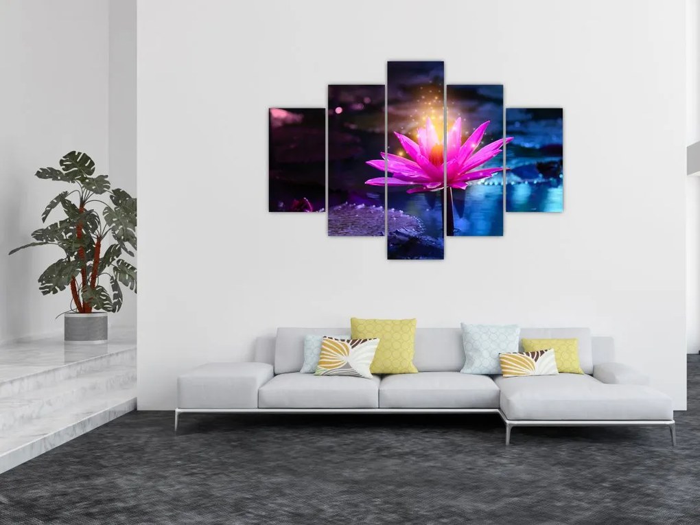 Tablou cu lotus pe apă (150x105 cm)