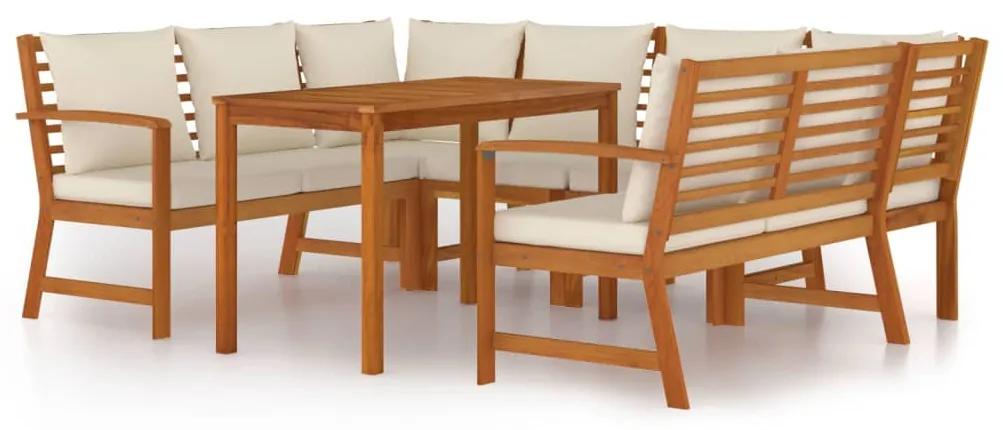 3154974 vidaXL Set mobilier de grădină cu perne, 7 piese, lemn masiv de acacia