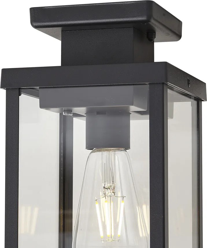 Plafonieră modernă de exterior neagră cu senzor de mișcare IP44 - Rotterdam