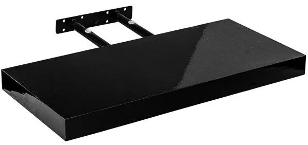 Raft de perete stilist Volato, 40 cm, negru lucios