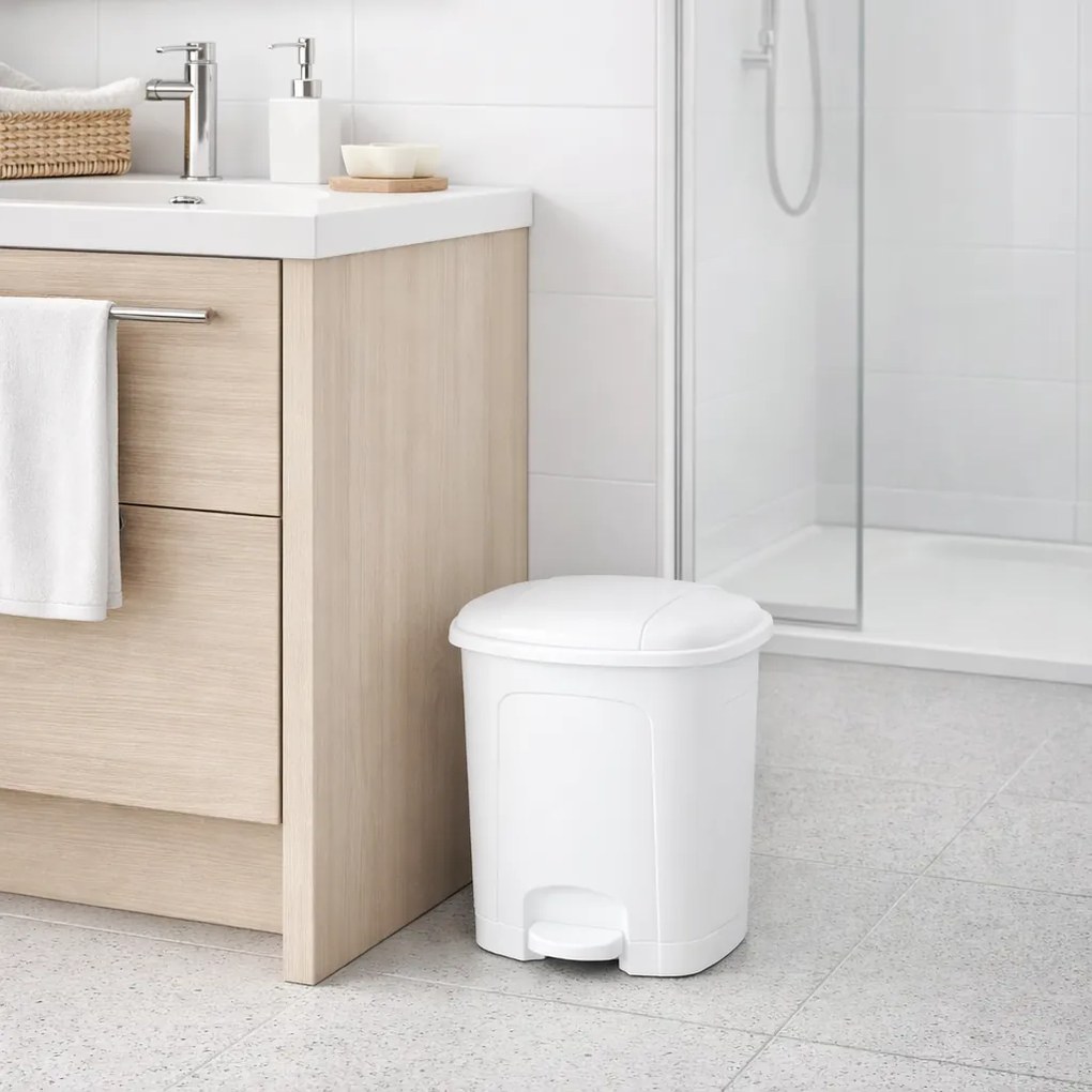 Orion Coș de gunoi cu pedală 5,5 l, alb