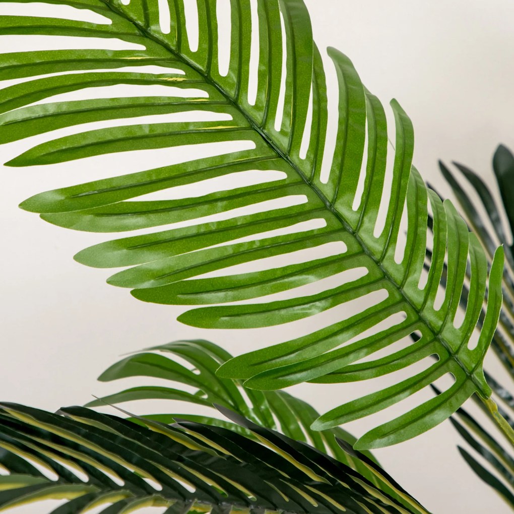 HOMCOM Plantă Artificială, palmier artificial, inclusiv ghiveci; 19,5 cm x 19,5 cm x 150 cm, Verde + Negru | Aosom Romania