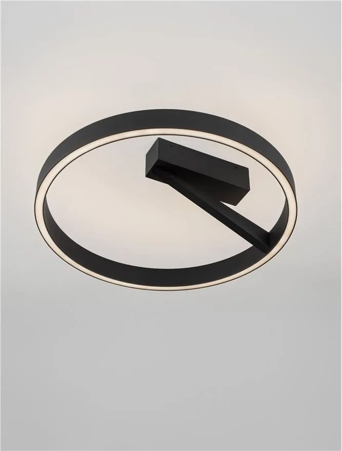 Plafoniera circulara aluminiu negru LED CCT ADALIZ 50cm