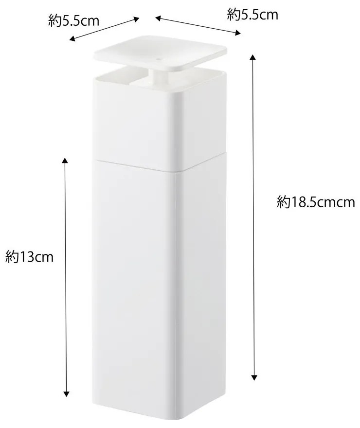 Dozator / dispenser de săpun Yamazaki Tower, 250 ml, alb