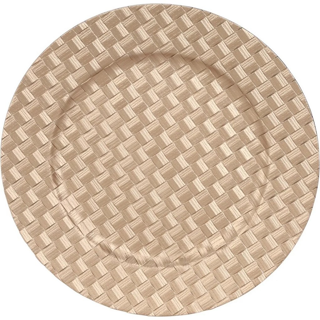 Suport cu farfurie Golden Weaving, 33 cm