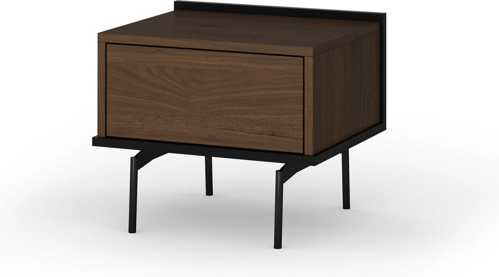 Noptieră Zenar cu sertar 50 cm - nuc elegant / negru