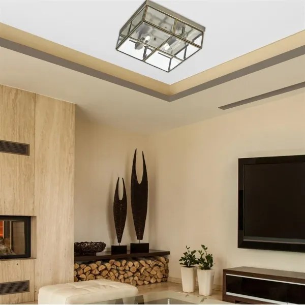 Searchlight 6769-26AB - Plafonieră FLUSH 2xE14/40W/230V verde