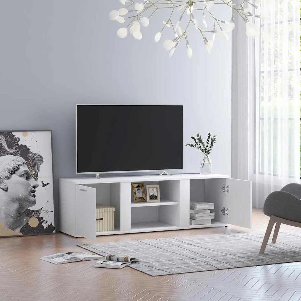 vidaXL Dulap TV, alb, 120x34x37 cm, lemn prelucrat