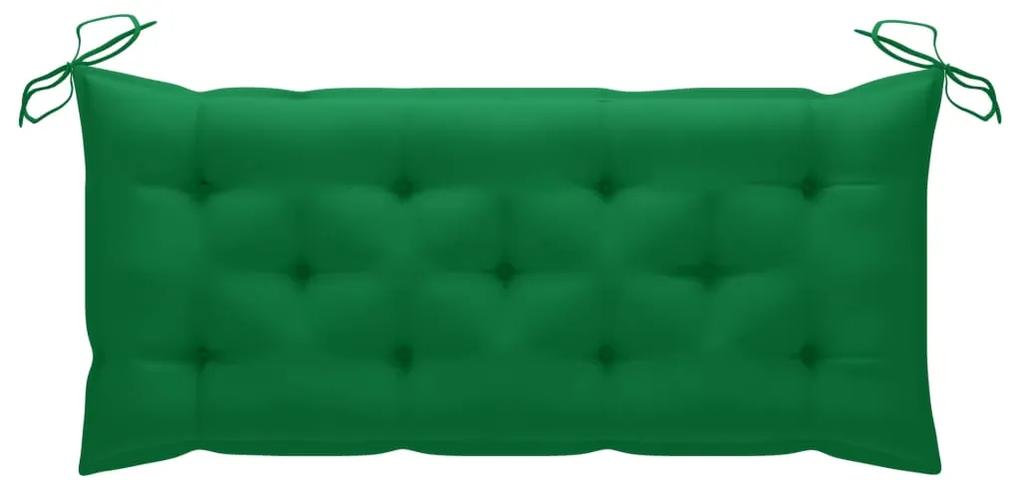 Banca de gradina cu perna, 120 cm, lemn masiv de acacia 120 x 50 x 7 cm, Verde, 1, 120 x 50 x 7 cm