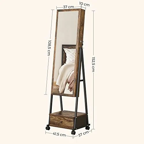 Dulap pentru bijuterii, Songmics, Antic, 41.5x37x152.5 cm