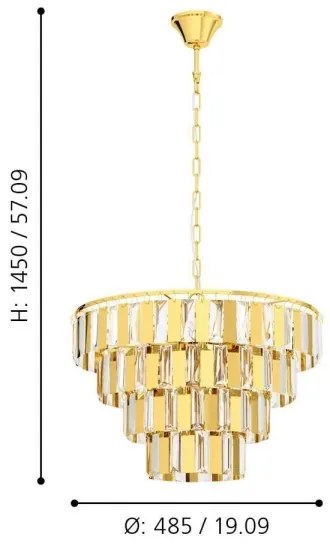 Eglo 99097 - Lustră pe lanț ERSEKA 7xE14/40W/230V