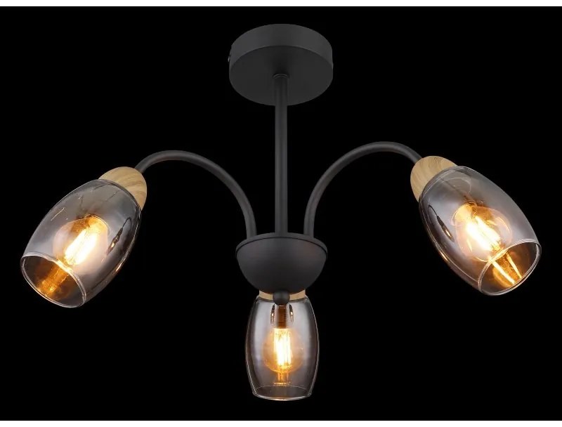 Plafoniera 3L design modern Gerly negru