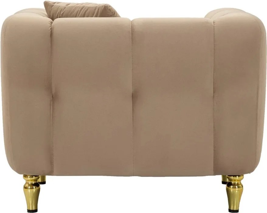 Fotoliu taupe cu tapițerie din catifea Alma – Mauro Ferretti