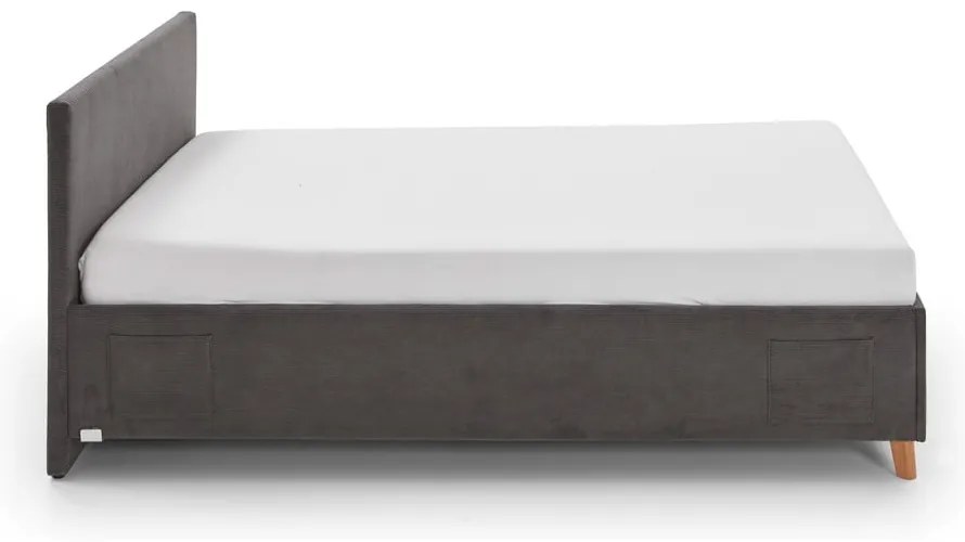 Pat pentru copii gri antracit tapițat fără somieră 120x200 cm Cool – Meise Möbel