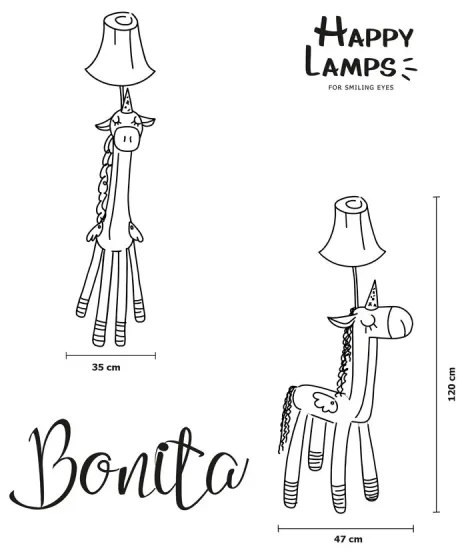 Happy Lamps - Lampă LED de podea pentru copii BONITA LED/5,4W/230V unicorn