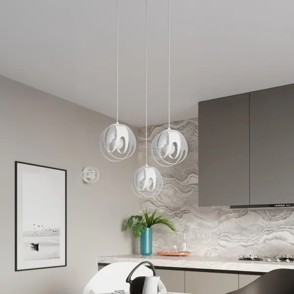 Lustră pe cablu TULOS 3xE27/60W/230V albă Sollux SL.1084