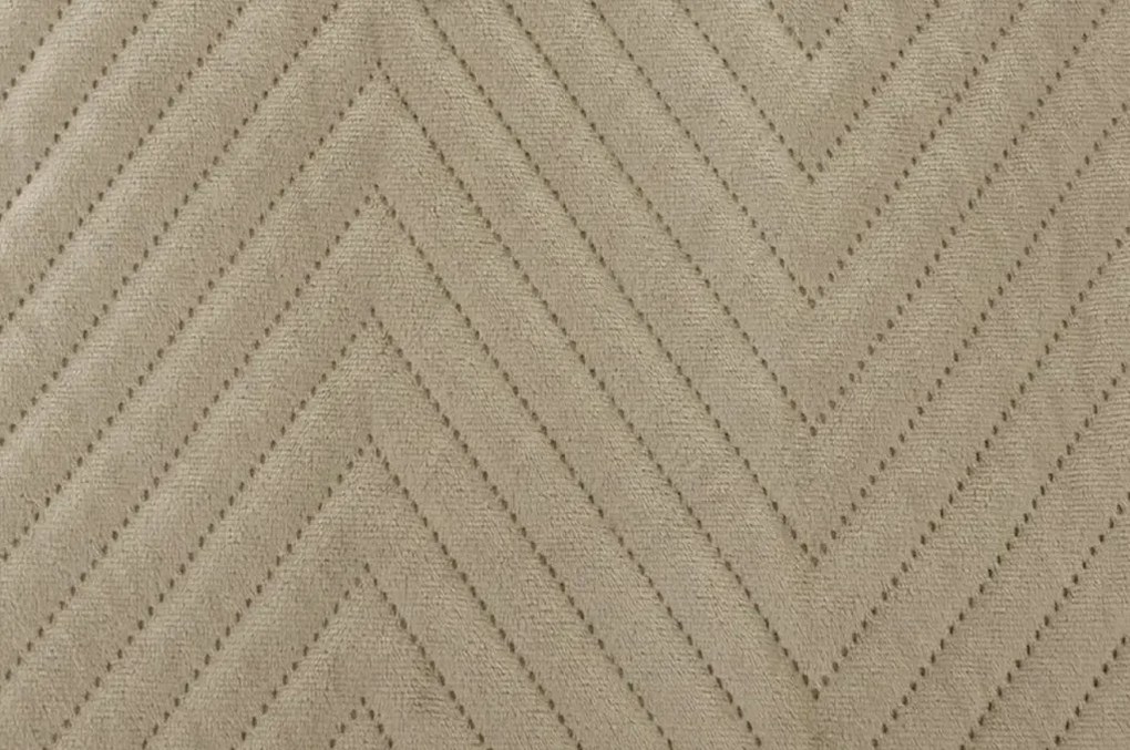 Cuvertura de pat bej din catifea ARROW VELVET Dimensiune: 200 x 220 cm
