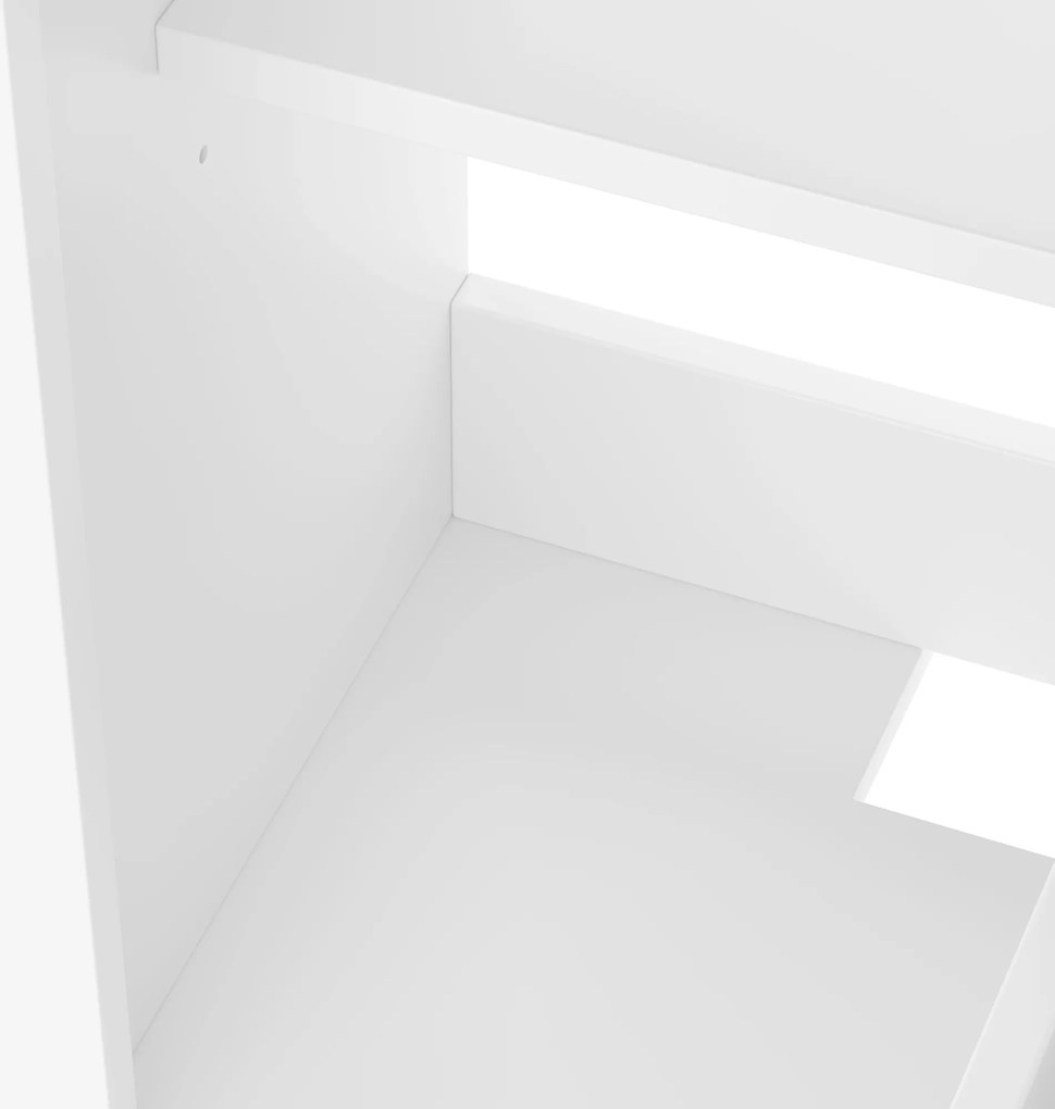 Dulap de baie independent cu lavoar ceramic integrat, rafturi ajustabile, 51x34x83 cm, Alb