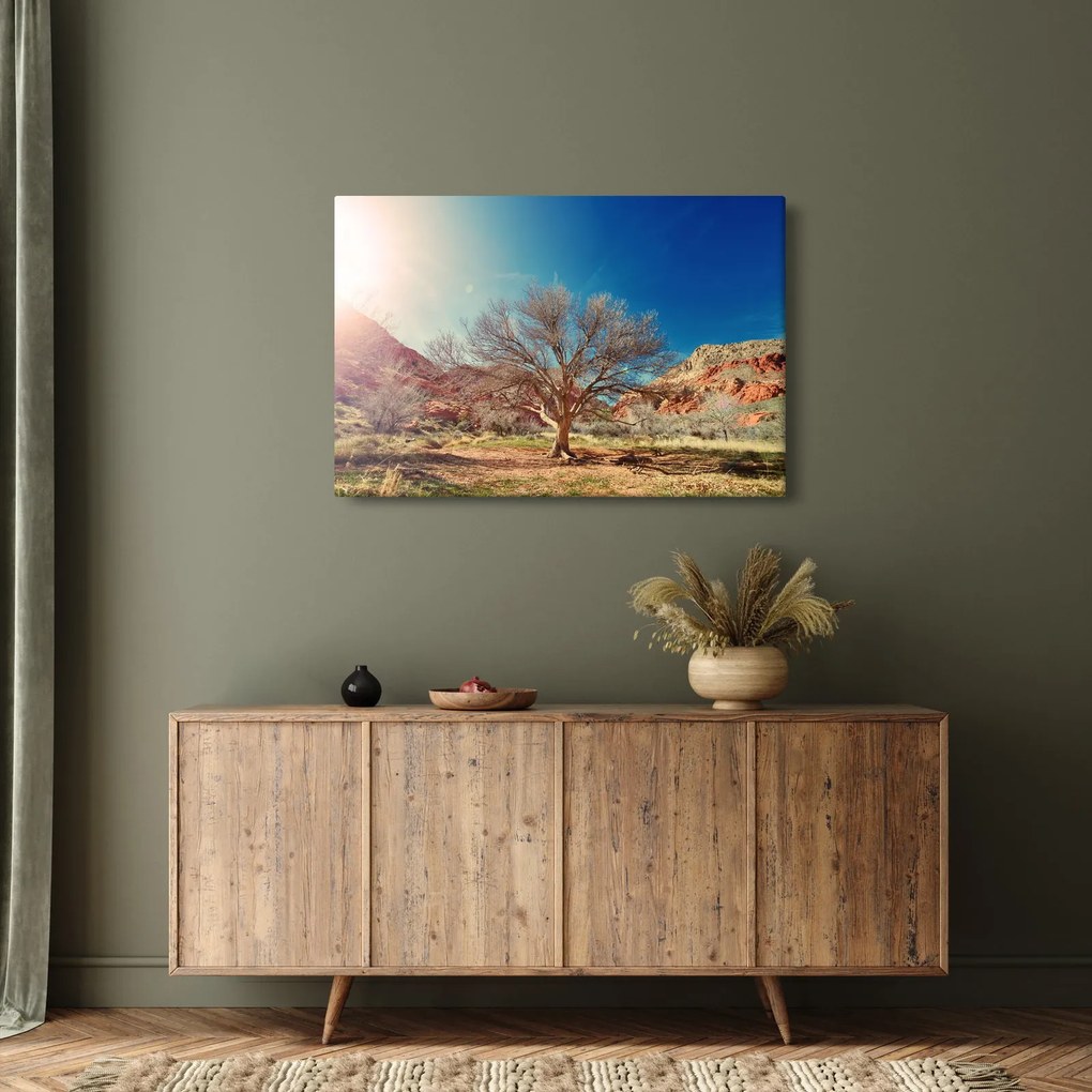 Tablou cu cu copac în deșert (90x60 cm)