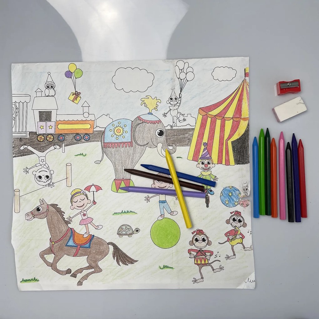 Carte de colorat adezivă „Circ” cu culori 30x200cm