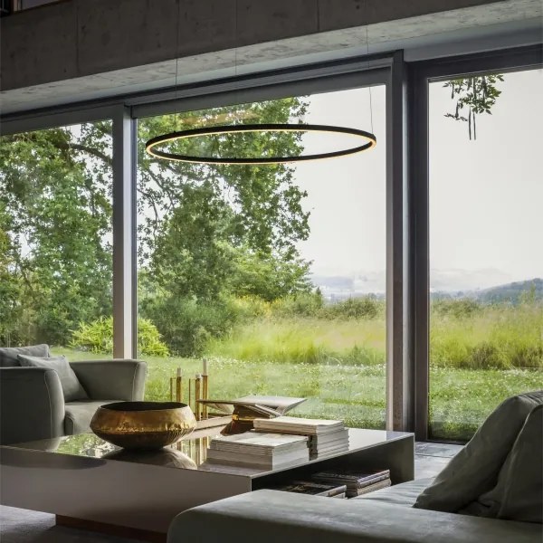 Ideal Lux - Lustră LED suspendată pe cablu ORACLE SLIM LED/83W/230V 4000K, Ø 150 cm, neagră