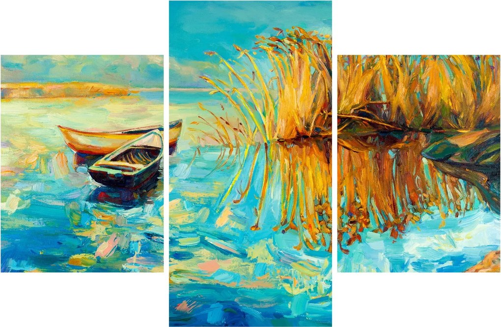 Tablou - Lacul cu bărci (90x60 cm)