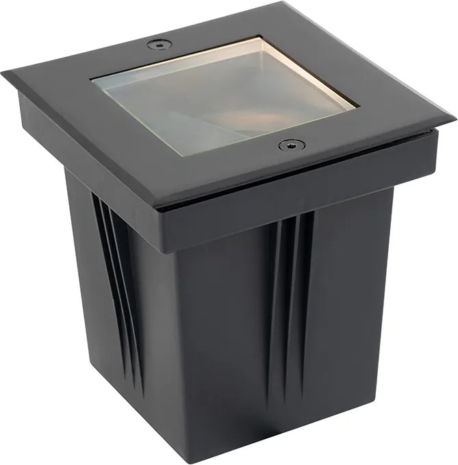 Set de 4 spoturi moderne de sol negre reglabile IP65 - Oneon