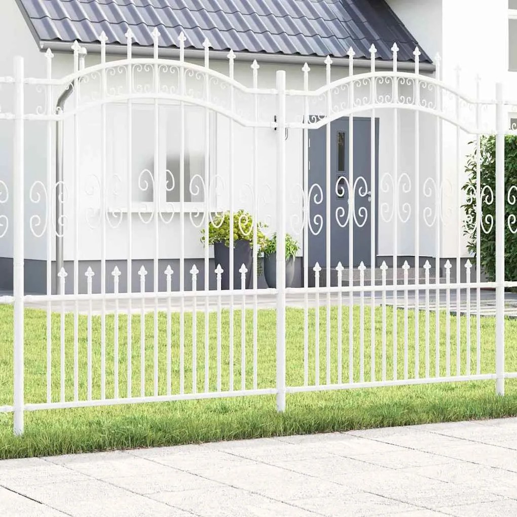 vidaXL Gard de Grădină Alb 240 x 202,5 cm Oțel vopsit în pulbere