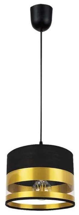 Lustră pe cablu MILO 1xE27/60W/230V aurie/neagră