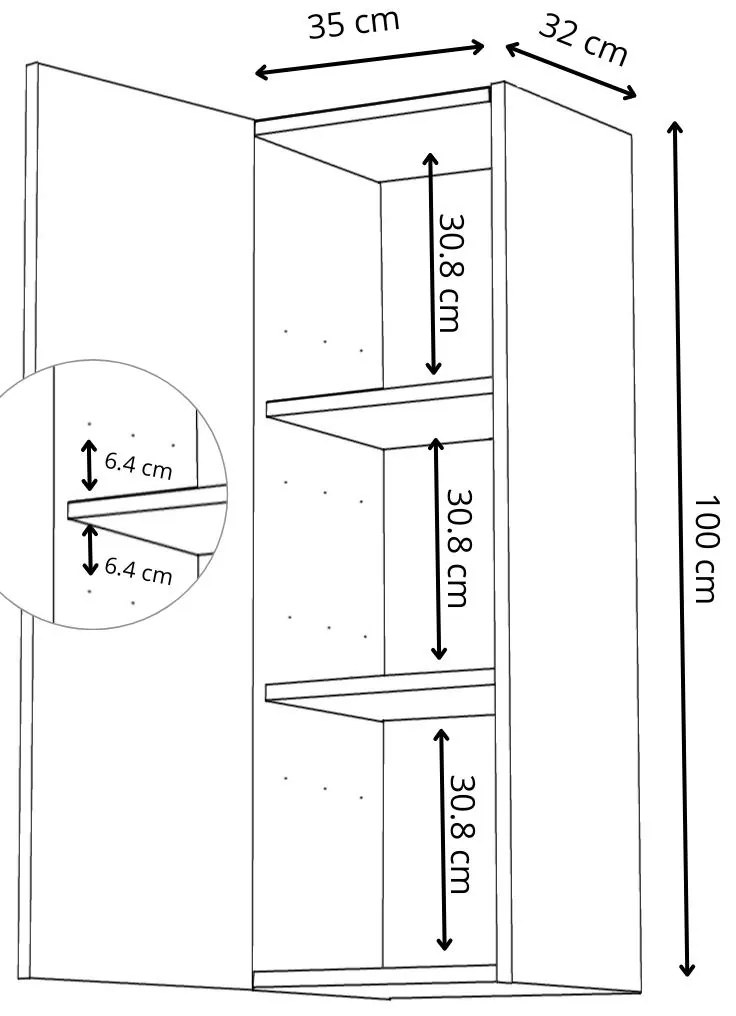 Dulap de baie suspendat Valiant 100 (craft auriu + negru). 1092122