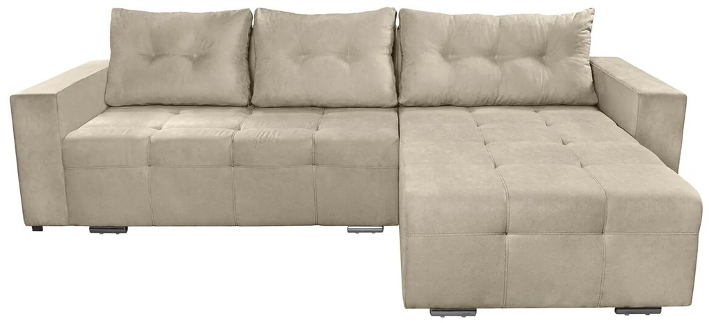 Coltar extensibil Venice, 287x169x96 cm, cu lada de depozitare, Bej