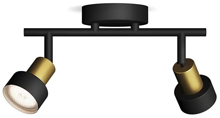 Spot Philips CONDUIT 2xGU10/5W/230V negru/alamă