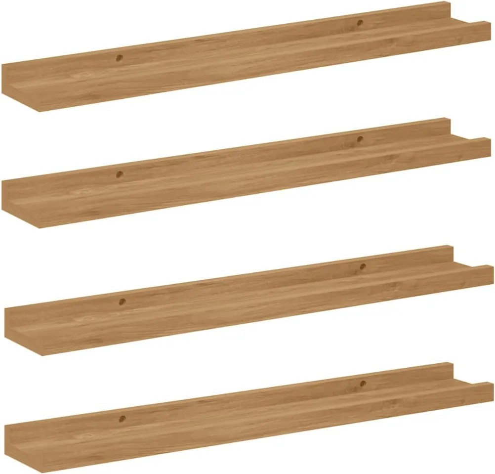 vidaXL Raft de perete cu raft 4 pcs Maro 60 x 9 x 3 cm Lemn compozit
