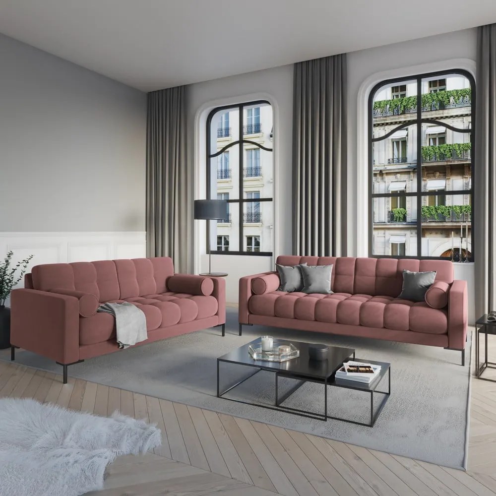 Canapea din catifea Cosmopolitan Design Bali, roz